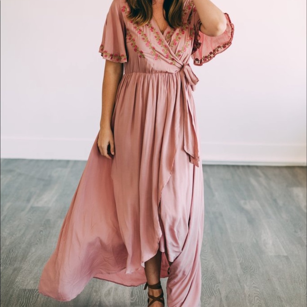 Wren & Ivory Maternity Dress mauve size M
